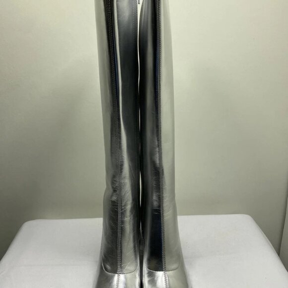 NEW JEFFREY CAMPBELL Women’s Hot Lava K2 Boots – Silver Size 7 High Heel Knee-Hi - Picture 8 of 11